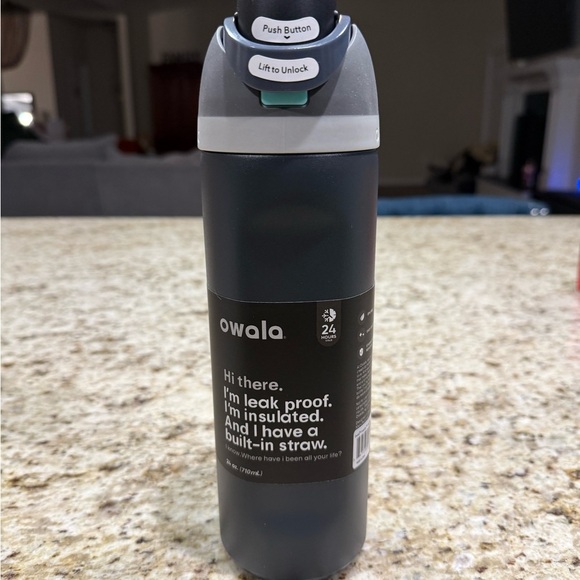 owala Other - Owala Black Insulated Water Bottle with Built-in Straw